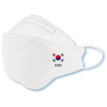 [태극기 로고 마스크] 앱솔루트 3D 4중구조 대형 개별포장 마스크 화이트 / 블랙, 50매