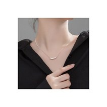 925 스털링 실버 목걸이 여성 고급 주얼리 웨딩 액세서리 기하학적 파이프 펜던트 비즈