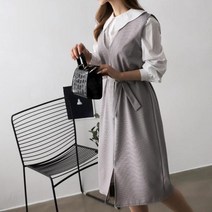 마롱패션 패턴 브이넥 블랙 핑크 소라 옐로우 여성 봄 여름 원피스