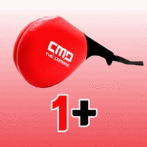 1+1 태권도 발차기미트 쌍미트 태권도 발차기 킥복싱 킥미트 고급형 태권도발차기미트 더코모드 미트, 레드x2