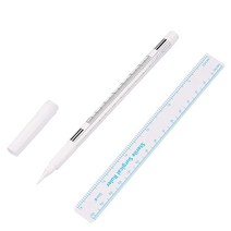 PMU Beauty Microblading 화이트 마커 펜 눈썹 영구 메이크업 위치 표시 도구 눈금자 포함 (2개) 320476