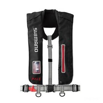 시마노 VF-051K 구명조끼 낚시 에어자켓 숄더형 벚꽃마크 수동 자동 팽창식, 블랙