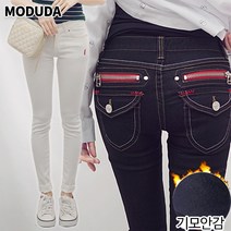 (기모o / 기모x 2버전) 지퍼슬림스키니 S~XL 청바지 지퍼 장식 빅사이즈 면바지 긴바지 무지 베이직 코튼 데님 기본 봄 여름 가을 겨울 사계절 이쁜 스판 여자 여성 면 팬츠