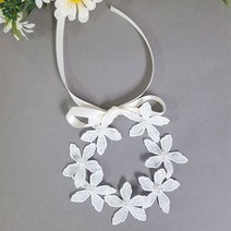 강아지스카프 진주꽃스카프 애견케이프 화관 반다나, 1개, 화이트