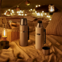 THERMOS 써모스 ROB-001K 트래블 킹 컵타입 보온보냉병, 아이보리블랙(IB), 1200ml