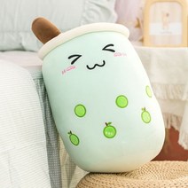 귀여운 Boba 우유 차 Plushie 장난감 부드러운 박제 애플호환 핑크 딸기 맛 포옹 베개 공 Bubo 컵 쿠션, about 47-50cm, green 2