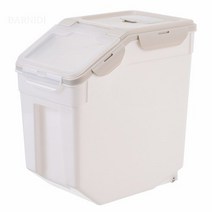 Barnidi 밀폐 방습 20kg 밀가루 쌀보관통 쌀독 곡물 잡곡통 보관함 애견사료통, 살구