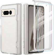 W5M 구글 픽셀 폴드 케이스 반투명 충격 튼튼한 보호 폰 폴드용 투명 포함 158678, 분명한