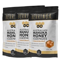 베링가 마누카꿀 캔디 x3개 MGO 900+ 허니 사탕 프로폴리스 목캔디, 150g x3개