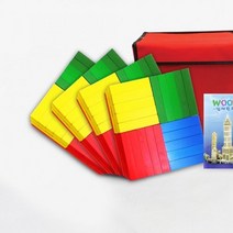[∂LL7] (가베가족)KS1312 큰솔 칼라카프라400pcs 예제집 가방 나무판자쌓기 선물용원목 놀이 블럭 아동 쌓기 교구 블록 세트_h§eEA, §본상품§e