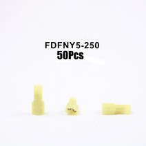신제품 4-6mm2 12-10AWG 나일론 황동 남성 절연 스페이드 조인트 케이블 와이어 커넥터 50PCS 정장, 한개옵션0