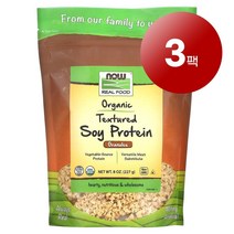 NOWFoods 웨잇트 근육 건강 관리 오가닉 생 소이 프로틴 Textured Soy Protein 227g 1팩, 3팩
