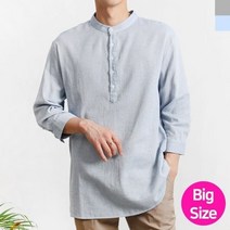 셀러허브 패션 남자빅사이즈7부라이트면남방 DJ TTA 1916