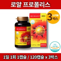 온가족 영국산 데일리 로얄 비 프로폴리스 플러스 앤 아연 포르폴리스 프로플로스 항산화 영양제 beepropolis 캡슐, 3박스