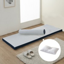 한울 메모리폼 2단접이식 매트리스 7.5cm 멀티싱글 세트매트+베개1개+바디, 7.5cm멀티싱글_베개1개(컬러랜덤)_바디, 베이지세트