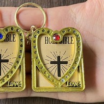 HOLYBIBLE 가죽 성경책 펜던트 목걸이 미니어쳐 납골당꾸미기 처 추모장식 FRANKLIN 키링 봉안당 미니 스페셜 남성 종교 기념품 열쇠 고리 여성 선물 자동차 성서 가방, 5.5