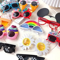 배키샵 생일 파티 용품 기념일 선글라스 안경 데코 소품, 1개, 19_생일축하영문-스카이블루