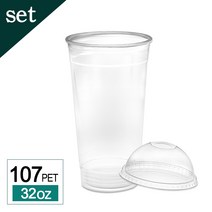 107파이 PET 32온스 아이스컵+돔뚜껑 500세트, 단품, 단품
