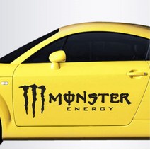 몬스터에너지 캠핑카 튜닝스티커 자동차연락처, 중형, 옐로우