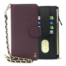 카투소 오플 체인 천연소가죽 핸드 스트랩 지퍼 다이어리 카드 지갑 핸드폰 케이스 동전수납