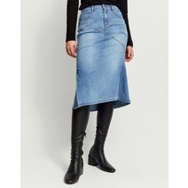 21FW [populet]네이비 절개라인 면혼방 데님스커트 WSSK1C207N2