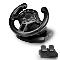 게임 레이싱 스티어링 휠 PS3 / PC 스티어링 휠 진동 조이스틱 원격 컨트롤러가 구동 컨트롤러를 인상, 검정