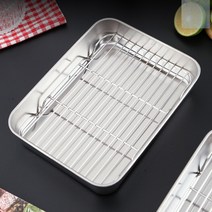 socean 오븐 바스켓 스텐 기름 채반 그릇 23x17cm 홈파티 접시 스텐레스 바트 타공 밧드 치킨 튀김 트레이 채망 바구