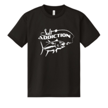 낚시 티셔츠 salt addiction 낚시복 드라이 쿨 메쉬 엔조이 피싱 루어 상의, 면 Cotton, 블랙, XL(105)