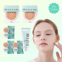[BAZAAR] 하퍼스 바자 스킨핏 루미너스 톤업 선쿠션 방송 싱글패키지, 단일속성
