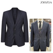 지오지아 남성 다크네이비 모혼방 윈도우체크 투버튼 자켓