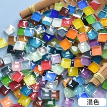 현관타일 현관데코타일 주방 거실벽 석재타일 50PCS 정사각형 크리스탈 유리 다채로운 모자이크 돌 DIY 수, 23 mixed color