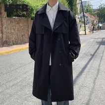 남자 숏 반 피코트 발마칸코트 코디 남성복 가을 신작 더블 브레스트 롱 오버 니 트렌치 코트