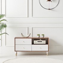 파로마 피코 1000 3서랍 거실장 착불, 화이트+헤이즐넛