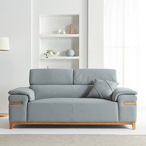 아로미가구 엘레나 탑그레인 통가죽 애쉬원목 이지클린 기능성 3인용소파, 엘레나3인(본품), 가죽_민트그레이