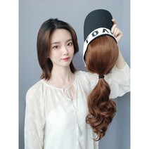 가발 모자 여성 모음 남자 일체형 항암 엄마 머리 썬캡, 화이트 브라운