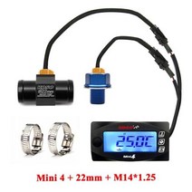 유면계 오일 게이지 유온계 수위계 Koso-미니 4 듀얼 온도 측정기 게이지 오토바이 painel 디지털 모토 파라 150 타이탄 수온 오일 온도 전압 시간, Meter-22mm-14x1.25