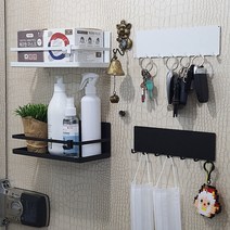 2가지 색상 신형 현관문 마스크 소독제 보관 주방 냉장고 수납 무타공 자석 선반 진열대, 화이트