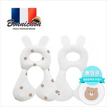 [보니숑] 프랑스 아기베개(3D메쉬) 짱구베개/유모차목베개/신생아배게/두상태열/아기용품/, 상품선택:일반사이즈-무형광-베어크림(메쉬)