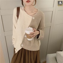 ANYOU 여성블라우스 가디건 블라우스 스웨터
