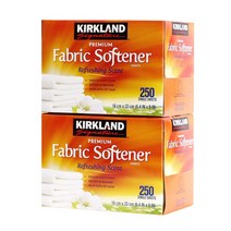 커클랜드 종이 섬유유연제 250매 x 2box 1묶음 건조기용 시트 섬유유연제 프레쉬하고 따뜻한 향