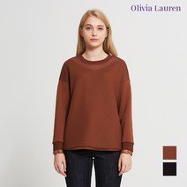 올리비아로렌 소매 셔링 도트 매쉬 티셔츠 VOIALVF7461