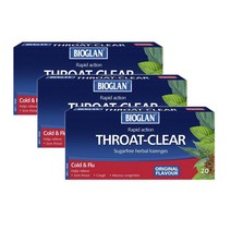 Bioglan 바이오글랜 쓰로트 클리어 기침 캔디 오리지널 20개입 3팩 Throat Clear Original, 3개