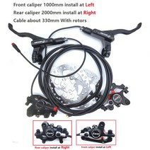 줌 전기 스쿠터 유압 디스크 브레이크 140 160 180mm 제로 10X 11X KUGOO G1 전자 용 HS1 로터가있는 전원 차단 라인 와이어, [06] Black pair w rotor