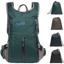 라이딩백팩 하이킹 데이팩 방수 경량 패커블 백팩 여행 캠핑 아웃도어용 접이식 백팩 여성용 남성용(아미 그린), 회색