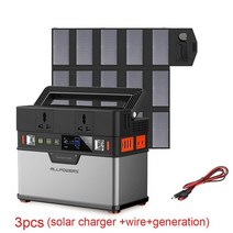 allpowers 110v220v 휴대용 태양열 발전소 288wh 태양열 발전기 18v100w 접이식 태양 전지 패널 비상 야외 백업, eu 플러그가있는 3pcs