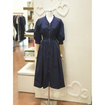 샤틴 벌룬 소매 집업 트렌치형 원피스