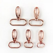 5/10개 Meetee 20/25/32/38mm 금속 가방 스트랩 버클 랍스터 걸쇠 칼라 Carabiner 스냅 후크 DIY 키 체인 부품 액세서리, 25mm-10Pcs, RoseGold