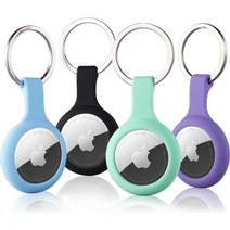 4팩 실리콘 케이스 for Airtags with 키체인 보호 Cover Apple 애플 Air tag Key Finder 트래커 애완견 Itag 카라 목걸이 Airtag 악, Airtag Case-A