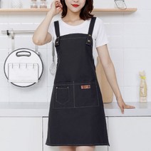 초이시스 생활방수 바리스타 베이커리 꽃집 어린이집 식당 주방 업소용 카페 프리미엄 모던진 앞치마, 블랙