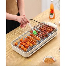 혼술 일본감성 1인용 야키토리 기계 양꼬치 캠핑 꼬치 구이, 표준 흰색 단층 전기 오븐